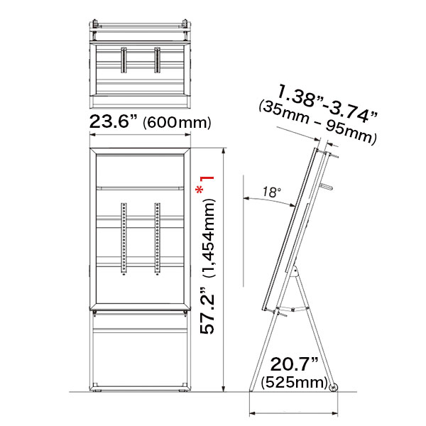 The height may vary due
              to the display thickness